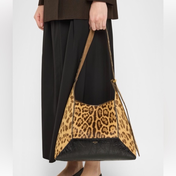 New Jimmy Choo Diamond Leopard Calf Hair Hobo Bag - Picture 2 of 6